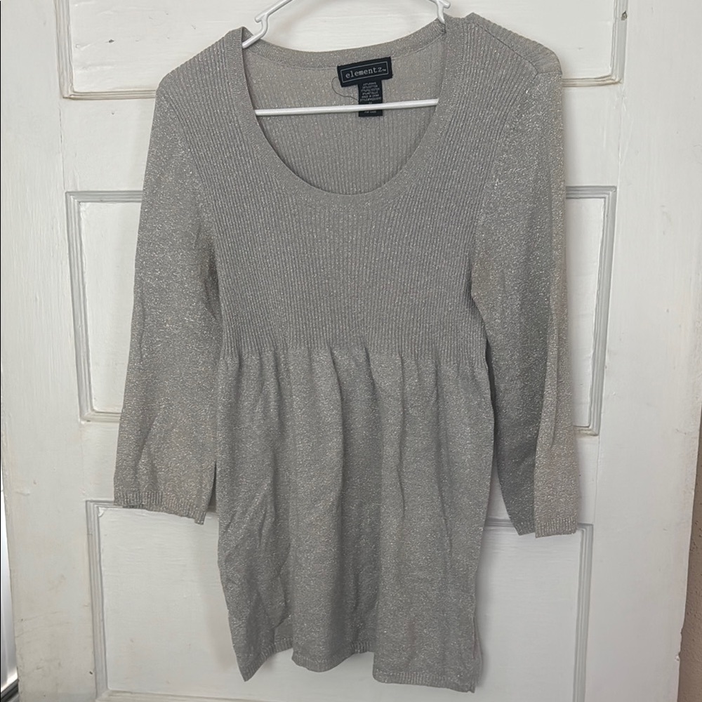 Elementz Shimmering Silver Knit Dress